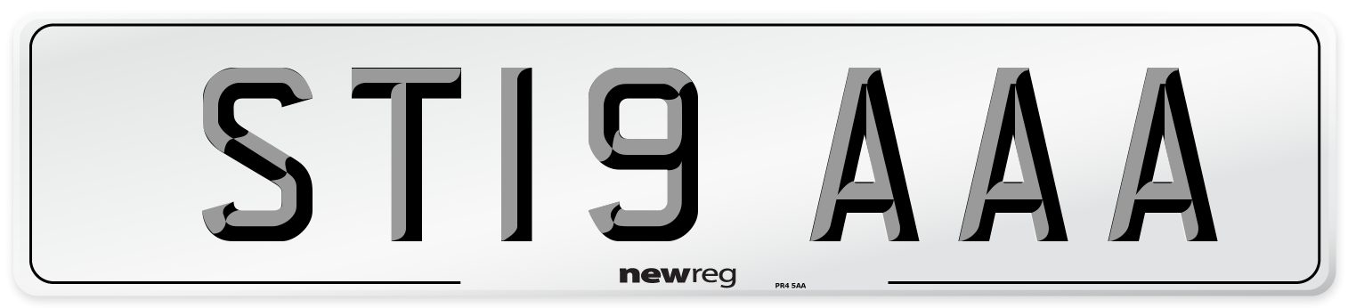 ST19 AAA Number Plate from New Reg